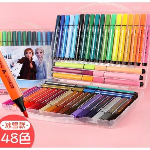 Disney Frozen Cartoon Watercolor Pen 12/24/36 Color Writing Painting Pen Childrens Graffiti Filling Pen School Supplies Gift