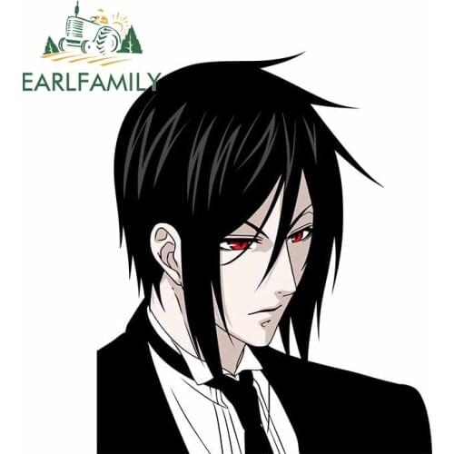 EARLFAMILY 13cm x 10.8cm for Black Butler Sebastian Michaelis Personality Decal Refrigerator Windshield Creative Vinyl Car Wrap