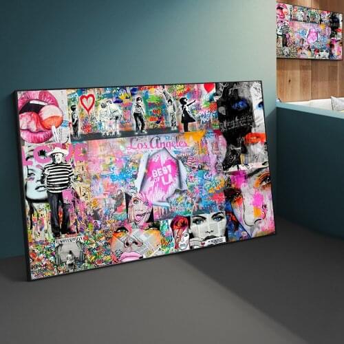 Graffiti Art Street Posters Behind The Curtain Canvas Wall Paintings Prints Best Love Follow For Living Room Home Decor Cuadros