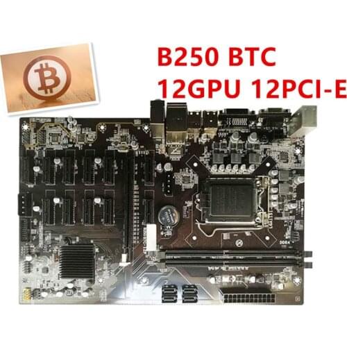 BTC 12 card 12GPU 12PCI-E mining board B250 MINING EXPERT B250-BTC B250 B250-12P PRO 12PCI LGA1151 DDR4 12 graphics motherboard