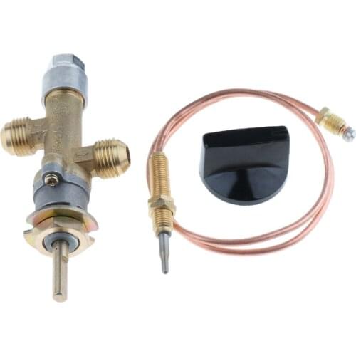 Fire Pit Heater Control Valve, Comes with Thermocouple 5/8-18UNF (3/8 inch Flare) and Knob Switch