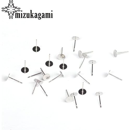 5mm Sterling Findings Earrings Round Base Stud Ear Base Accessories Stainless Steel Material For DIY Earrings Accessories