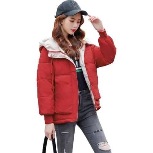 Winter Coat Women 2020 New Fashion Winter Jacket Women Cotton padded Parka Outwear Hooded 7 Colors Solid Female Jacket Coat 3XL