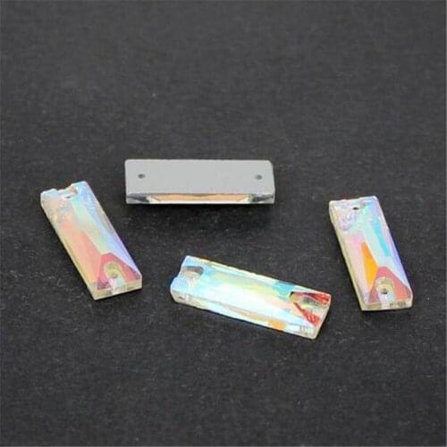 Tape Sew On Crystal Rhinestone Crystal AB Bling DIY Sewing Shape Flatback Crystal Stones With Hole Wedding Clothing Decoration