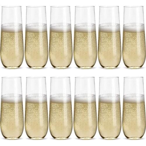 Unbreakable Stemless Plastic Champagne Flutes for Parties Bars Nightclubs Unbreakable Crystal Clear Plastic Wine Glasses