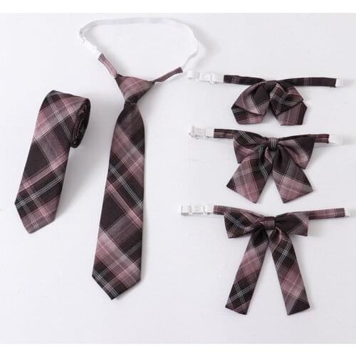 2021 New Fashion Plaid Bowtie Japanese Style Plaid Girl Student JK Uniform Butterfly Tie High Quality Fashion Women Bow Tie Sets