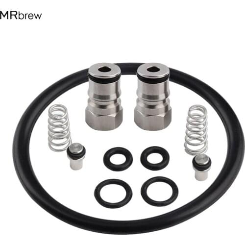 New Keg Ball Lock Post Cornelius Type & Poppet Female Thread Gas+ liquid 19/32"-18 with O-ring seal rebuild kit