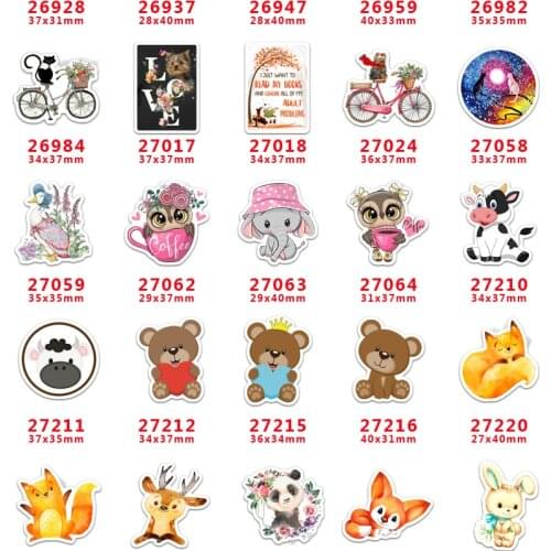 DIY Craft Supplies Sewing Accessories Cartoon Animal Printed Planar Resins Mold 30 Pieces. PR-26928