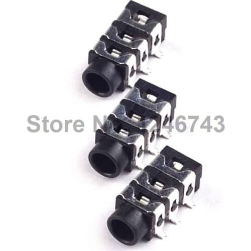 10PCS 3.5mm 6Pin SMD Stereo Headphone Audio Jack Earphone Socket Audio Socket PJ313 The 3 Section Of the 6 pin
