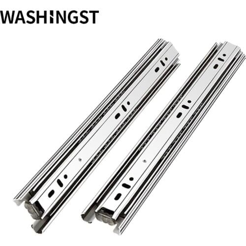 WASHINGST 45MM Wide Three Section Stainless Steel Thickened Load Bearing Drawer Rail