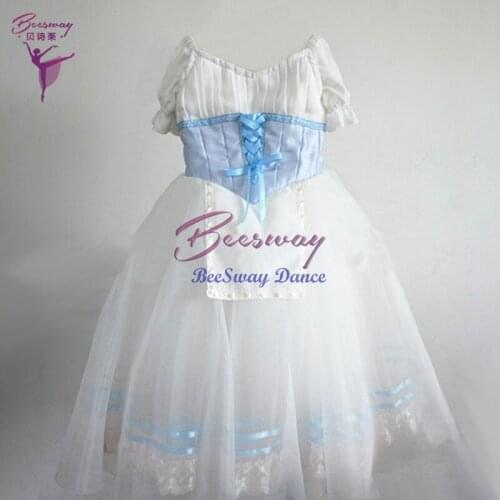 Light Blue Professional Ballet long tutu dress Ballerina Ballet long skirt for girls