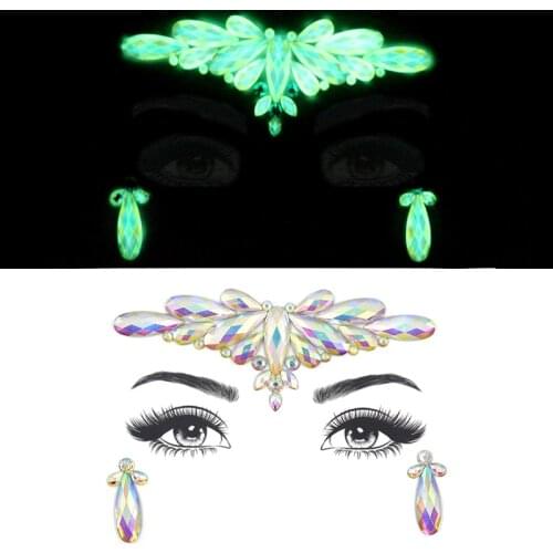 Luminous Face Crystal Stickers Luminous Gems Make Up Adhesive Temporary Tattoo Body Art Gems Stickers