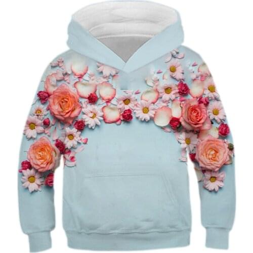 2021 latest flower pattern 3D printing Harajuku fashion hooded sweater hooded sweater autumn and winter unisex streetwear