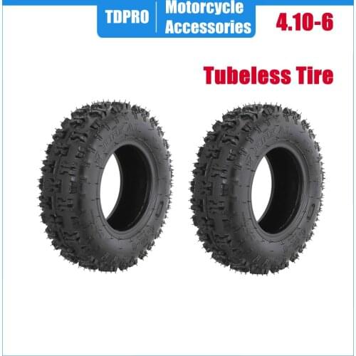 TDPRO Motorcycle Tyres Accessories 1/2PCS 4.10-6 Tubeless Tire For ATV Go Kart Mini Quad 47cc 49cc Electric Scooter Buggy Mower