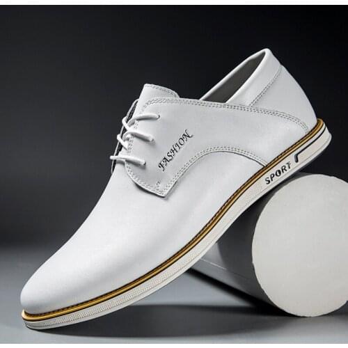 Mens Genuine Leather Shoes Soft Driving Shoes Oxford Shoes Lace Up Business Korean Breathable Men Casual Shoes 2020 New