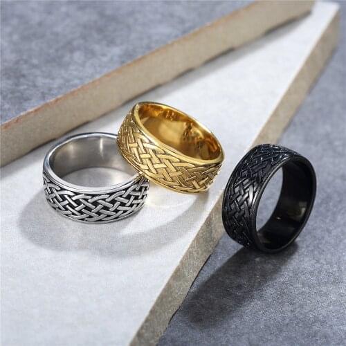 Nordic Vintage Celtics Spiral Knot Ring For Men Women Punk Hip Hop 316L Stainless Steel Viking Ring Fashion Jewelry Gift