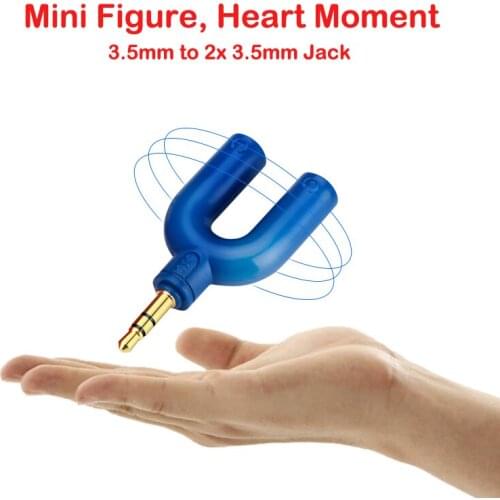 WinAqum Gold Plated 3.5mm Jack Male to 2x Female 1/8" Plug Audio Converter Adapter M/2F for Mic Earphone iPhone Speaker