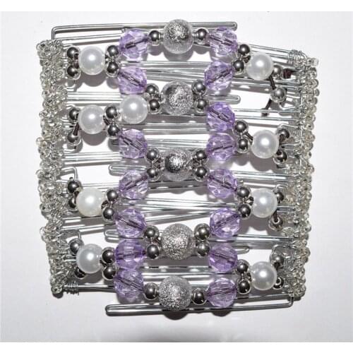 Pearl beads classical metal comb girls women lady wedding pary best gift magic comb 10 pcs /lot