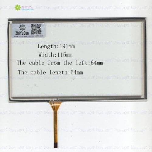ZhiYuSun KDT-2820GT 8Inch 191*115 4Wire Resistive TouchScreen Panel Digitizer this is compatible length191mm width115mm