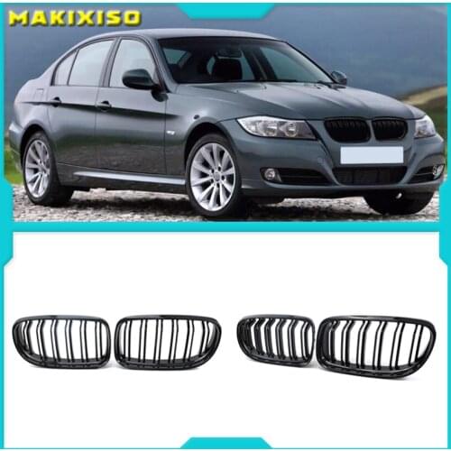 1 Pair Gloss/Matte Black M-Color Kidney Front Grille Auto Racing Grille for BMW E90 E91 LCI 325i 328i 335i 2009 2010 2011
