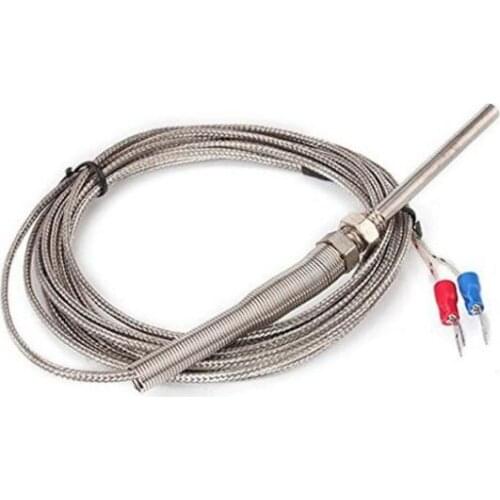 10PCS/Lot FEORLO Temperature Sensor K Type Thermocouple Tube with 2m Wire Cable Probe Stainless Steel Thermocouple dropshipping