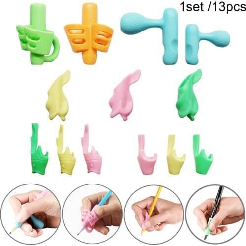 13 Pcs Children Pencil Holder Correction Hold Pen Writing Grip Posture Tool Help Kids Learn To Hold The Pen With Right Posture