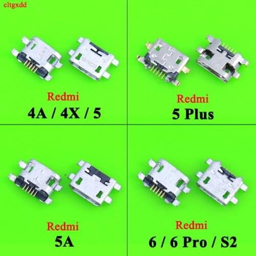 2 5 10pcs micro usb connector jack socket female charging port socket dock 5 pin for Xiaomi Redmi 4A 4X 5 A 5 plus 6 6A 6PRO S2