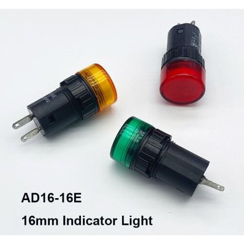 20 pcs a lot AD16-16E 12V, 24V, 220V 16MM Diameter 2 Pins LED Signal Light