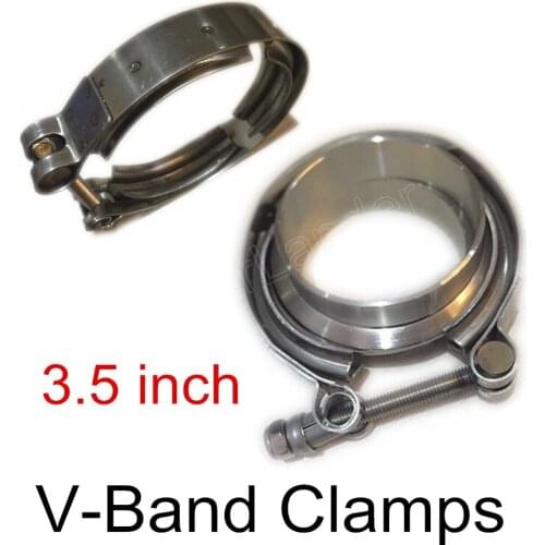 3.5'' inch V-Band Flange & Clamp Kit Exhaust Downpipes Mild Steel Flange for T-urbo
