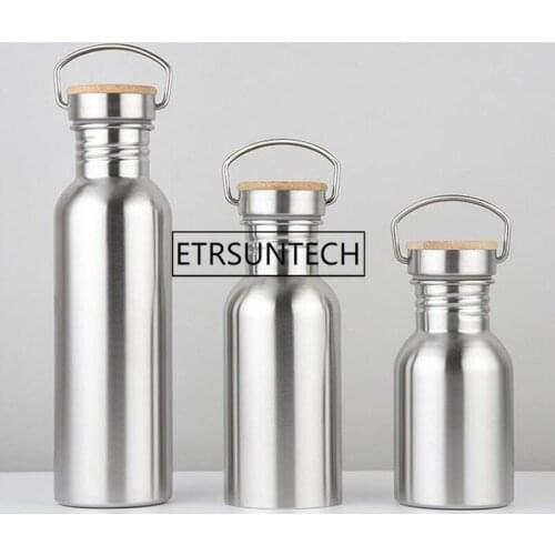 30pcs/lot 350ML 500ML 750ml Wide Mouth Vacuum Insulated Travel Bottles Bicycle Stainless Steel Water Bottle With Handle