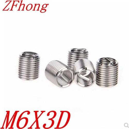 50pcs M6 M6*3D wire thread coil insert for thread repair,coil insert