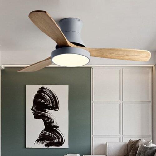 52 Inch Decorative Ceiling Fan With Remote Control With Light wood Ceiling Fans with light 220v Ventilador De Techo