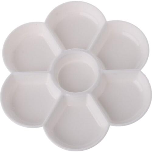 7 Holes Palette High Quality Acrylic Gouache Watercolor Paint Palette Plastic U4LD