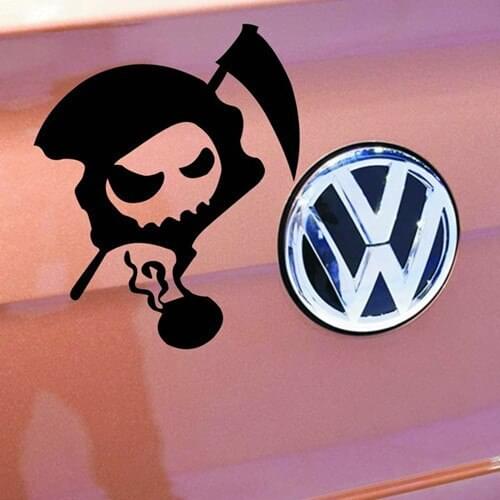 Car Stickers Skull Deaths Scythe Devil Creative Cool Decals For Tail Window Waterproof Auto Tuning Styling 17*14cm D10