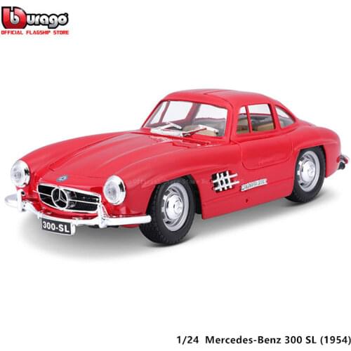 Bburago 1:24 1954 Silver Mercedes-Benz 300 SL alloy racing car Alloy Luxury Vehicle Diecast Cars Model Toy Collection Gift