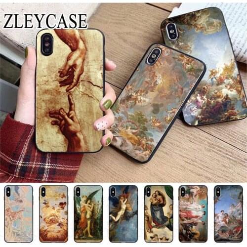 The Creation of Adam Renaissance painting Art Phone Case For iphone x xs xr xsmax 11 12pro max 5s SE 6splus 7 8plus 12mini cover