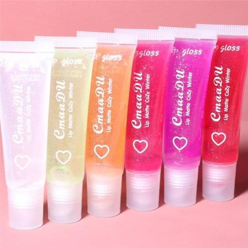 CmaaDu Lip Matte Cozy Winter Lip Oil Plumping Lip gloss Scented Lip Jelly Big Lip Gloss Moisturizer Shiny Vitamin E Mineral Oil