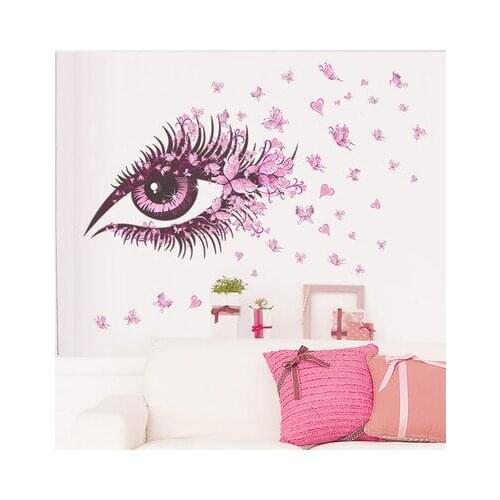 DIY Beauty Sexy Eyes Modern Home Decal Wall Sticker Flower Wall Decoration Decor 3D Wall Art Kids Girl Room Poster Wallpape