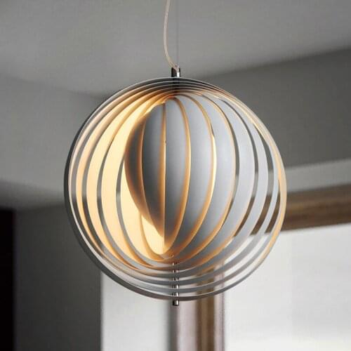 Home Decor Nordic LED Hanging Lamp Living Room Panton Moon Art Pendant Lights Bedroom Restaurant Bar Lustre Suspension Reading