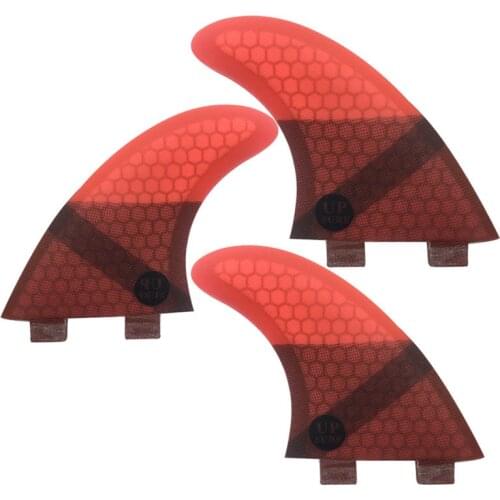 Double Tabs S Quilhas Fins Double Tabs Fins Surfboard Fin Honeycomb Fibreglass Fins Red color