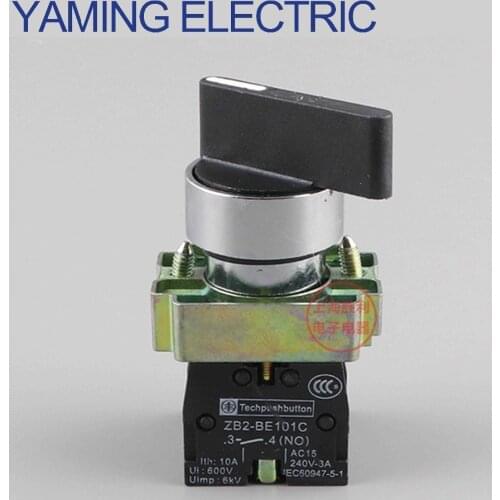 P196 10A Electrical Rotary switch knob 22mm 3 position self-locking black Selector Button switch 2NO XB2-BJ33