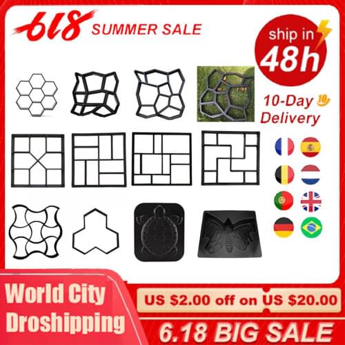 DIY Plastic Path Maker Mold Manually Paving Cement Brick Stone Road Paving Mold Concrete Molds Tool for Garden Paving Accessory