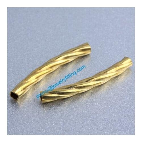 Jewelry findings Brass metal tube beads spacer beads Twist tube Beads for jewelry making 2.2*20*0.2mm