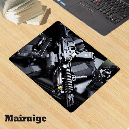 Mairuige Military firearms Pattern Computer Laptop Small Mouse Pad Rubber Non-slip Gaming Accessories Tools Desktop Desk Mat