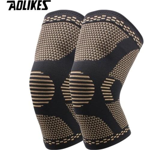 AOLIKES 1Pair Copper Knee Brace for Arthritis Pain and Support knee sleeve Compression for Sports Workout Arthritis Relief