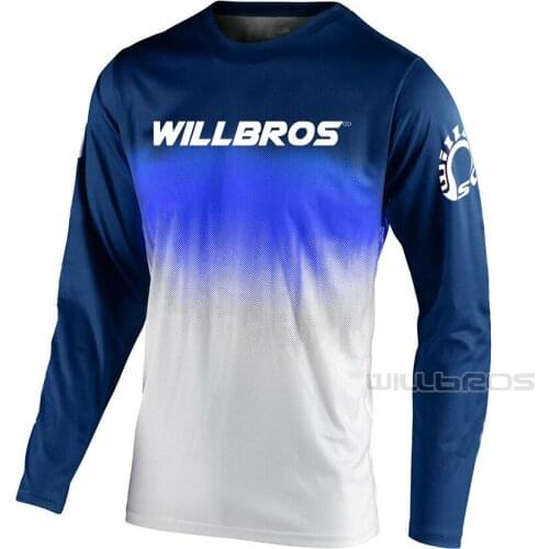 Willbros Motocross Motorbike ATV Bike Riding Long Sleeve Mens Mountain Bicycle Offroad Jersey Summer T-shirt