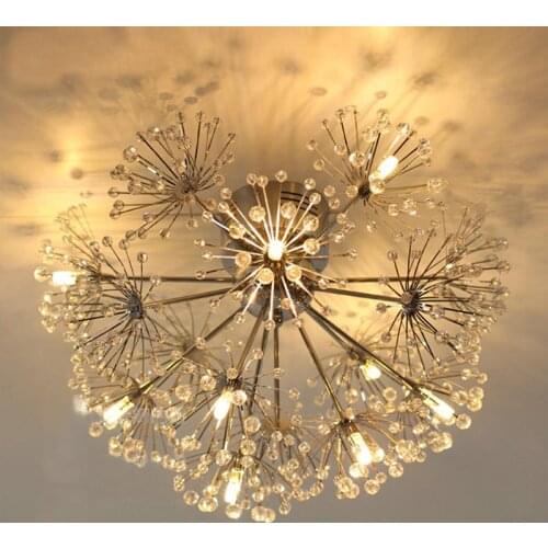 Dandelion European luxury romantic creative bedroom restaurant ceiling lamp modern simple LED crystal ceiling lamp led ceiling