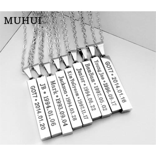 Kpop Got7 Titanium Steel Necklace Women Jackson JB BamBam Birthday Collares Men Jewelry