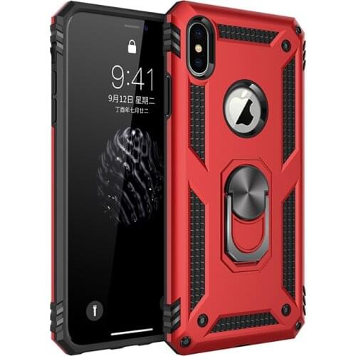Rugged Armor Case For iPhone X XR XS 11 Pro Max 6 6S 7 8 Plus Finger Magnetic Ring Hard Holder Shockproof Protective Phone Cover