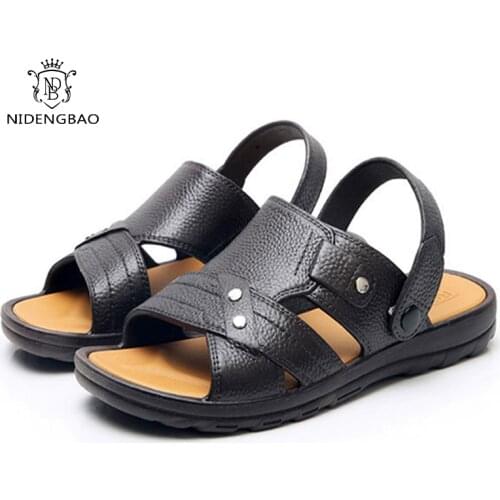 Summer Men Sandals Waterproof Non-Slip Sandals Mens Soft Bottom Wear-Resistant Slippers Dual-Purpose Breathable Sandals Men
